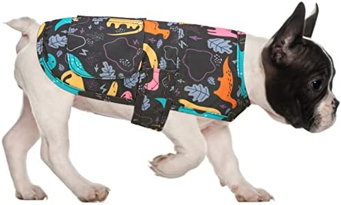 Canvas Vest for Dogs Waterproof Jacket Cold Weather Coat for Dogs in Dinosaurs