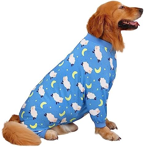 Dog Pajamas One Piece Light Comfy Pjs Pet Costume in Counting Sheep