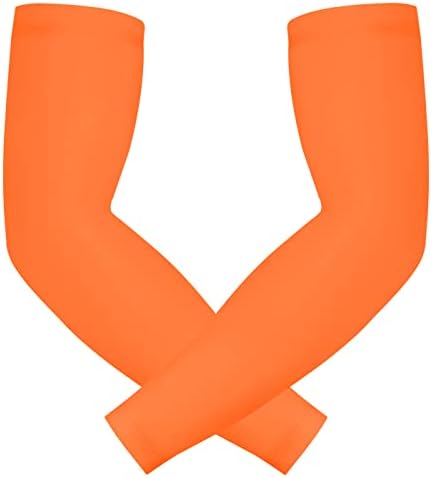 Kids Arm Compression Shooting Sleeves Youth Sport 1 Pair Actn Green YS in Orange