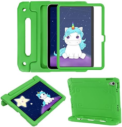 Kids Shockproof Case Built-in Screen Protector for iPad 10th Gen 10.9" in Green