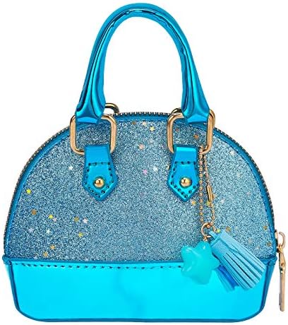 Little Girls Toddler Tote Glitter Purse Mini Crossbody Fashion Toy for Kids in Blue