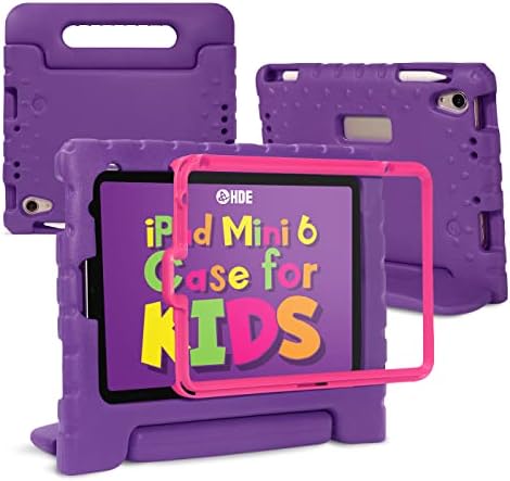 Shockproof Case for iPad mini 6 Built-in Screen Protect 8.3" Mini Gen 6 in Purple & Pink